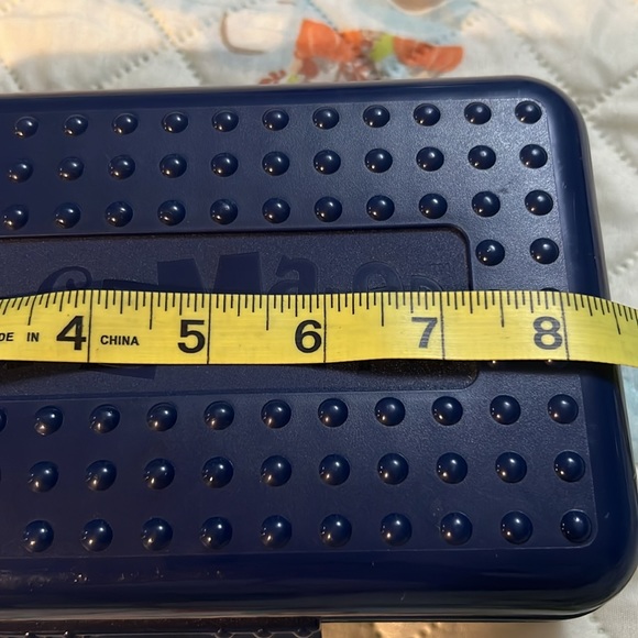 SpaceMaker Vintage 90s Pencil Box Navy Forest Green School Supply Storage - Picture 14 of 16